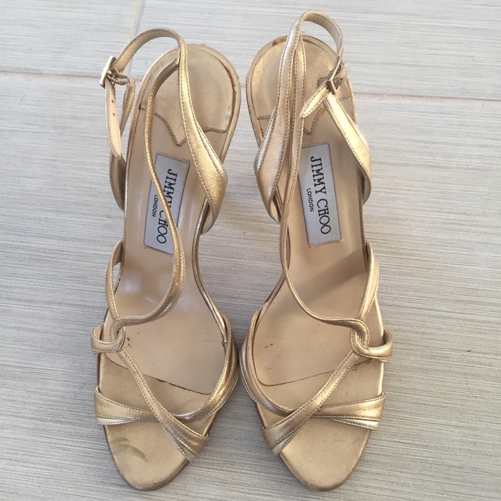 Jimmy Choo gold heels/sandals